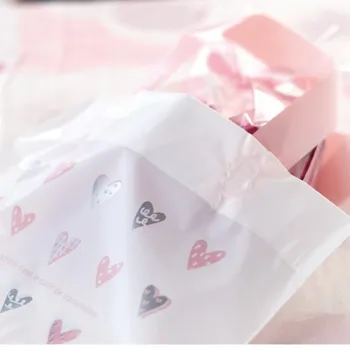 Rožinė širdis dovanų maišeliai,plastikiniai pirkinių maišeliai, Audinys Dovanų Pakavimo Maišeliai 25pcs/daug