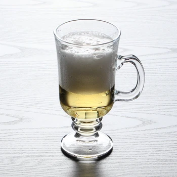 Karščiui atsparūs Sutirštės stiklas skaidrus Airijos latte kavos stiklo taurės specialybės alaus, vyno taurė ledų stiklo puodelis su rankena
