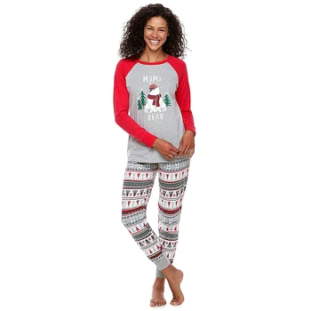 Medvilnės Kalėdų Pižama Baltasis Lokys Vaikams, Kūdikių Suaugusiųjų Sleepwear naktiniai drabužiai Spausdinti Homewear Šeimos Pižama d88