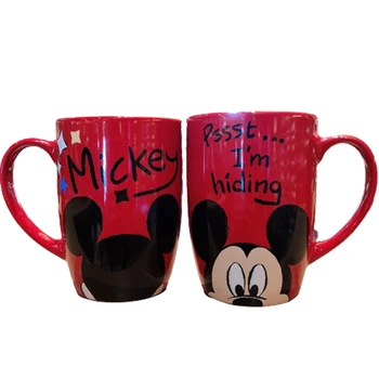 1 Gabalas Disney Mickey Minnie Mikė Animacinių filmų Keramikos Vandens Puodelį Kavos Puodelis Pieno Home Office Surinkimo Puodeliai Moterų Mergina Dovanos, 500mL