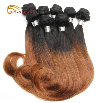 Htonicca Garbanotas Plaukų Produktų ir 20 g/vnt Brazilijos Remy Human Hair 8 Ryšulius, Trumpų Plaukų Pratęsimo Ombre Plaukų Ryšulių Lašas Laivybos