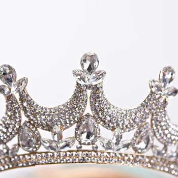 DIEZI Koranas Aukso Spalvos Princesė Visiškai Crystal Crown Rožančiai Moterų Prabanga kalnų krištolas Merginos Rožančiai Nuotaka Vestuvių Plaukų Papuošalai