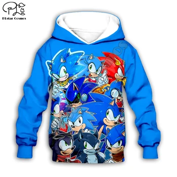 Vaikai Nustatyti Anime Super Sonic 3d Hoodies Vaikų užtrauktukas Puloveris kūdikių Animacinių filmų Palaidinukė Tracksuit/kelnes/šeimos marškinėliai šortai 3