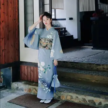 Tradicinis Japonų kimono Moterų oficialų skraiste, Vintažinės Spausdinimo Kasdien Geiša