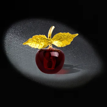 Žavinga Vyšnių Sagė Derliaus Vaisių Naujovė Atlapas Pin Robertas 1940 m. 50-ųjų Stiliaus Red Cherry Pin Raudonos Vyšnios Papuošalai K38DH