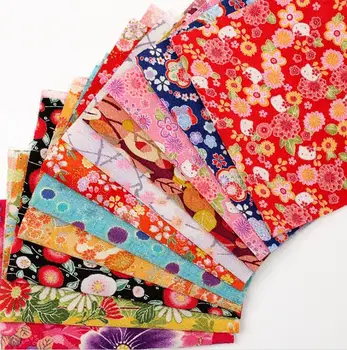 Japonijos vėjo retro spausdinti krepo medvilnės kimono audinio lopo dirbti Siuvimo Audinio Kratinys,Tilda Medžiaga 20pc/daug