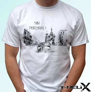 2019 Naujas Vasaros Juokinga T-shirt Sankt Peterburgas miesto marškinėliai viršuje Rusija tee dizaino - vyrai moterų vaikai & baby Mados Tee Marškinėliai