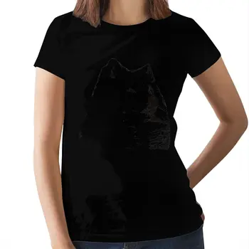 Šuo Samoyed T-Shirt Samoyed Marškinėliai Vasarą, O Kaklo Moterų Medvilnės marškinėlius trumpomis Rankovėmis Juoda Ponios Tee Marškinėliai