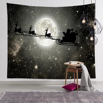 Kalėdų gobelenas akvarelė Kalėdų eglutė spausdinimo lovos kabo medžiaga miegamasis fone audinio sienų apdailai medžiaga