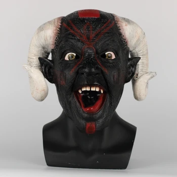 2018 Naujas Baisu Suaugusiųjų Kostiumas Ožkos Velnias, Demonas Horned Žvėries Ragų Halloween Mask Latekso Siaubo Šalis Cosplay