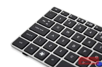 HP Elitebook 2560 2560P 2570 2570P nešiojamojo kompiuterio klaviatūra su sidabro spalvos rėmas
