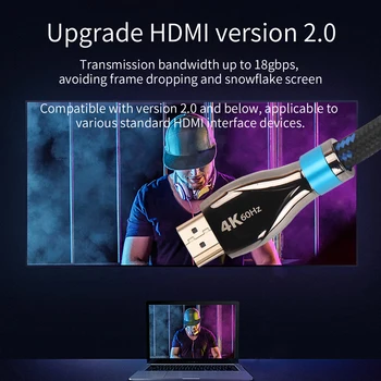 19+1 HDMI Kabelis 4K HDMI į HDMI 2.0 Kabelis Laido PS4 Apple TV 4K Splitter Jungiklio Langelį Extender 60Hz Video Cabo audio Kabelis HDMI