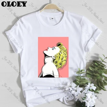 Estetinės Marilyn Monroe Veido Grafinis T-shirt Moterims, Vasaros Mados Marškinėliai, Femme 