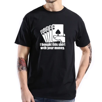 Vasarą Laisvas Juokinga Žaisti Kortelės Spausdinimo Vyrų Marškinėlius Cool Vasara Nusipirkau Marškinėlius su Jūsų Pinigų Pokerio T-Shirt Grafikos Tshirts