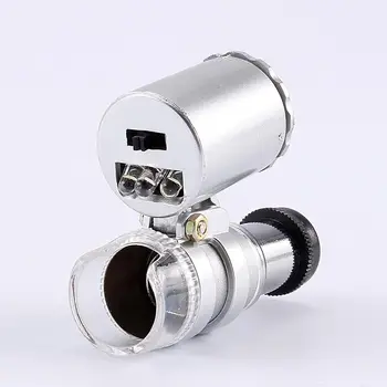 Nešiojamų 60X Mini Mikroskopą, Mikroskopu Papuošalai didinamasis stiklas, Daugiafunkcinis, Su UV Kišeninis Didinamasis Stiklas
