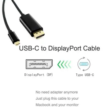 1,8 M USB 3.1 C Tipo Display Port Kabelis Viršuje USB-C, Vyrų VB 4K HDTV Adapteris