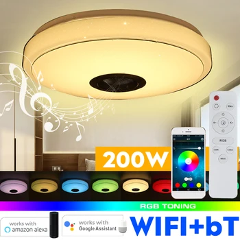 200W WiFi Smart APP Kontroliuoti LED Lubų Šviesos RGB Pritemdomi 