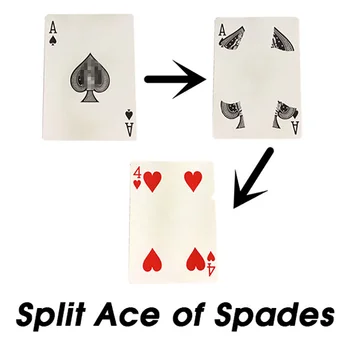 Padalinta Ace of Spades Magija Gudrybės Žaisti Kortų Magas Arti Gatvės Iliuzija Gudrybė Mentalism Įspūdį Žaislas Magia Kortelės