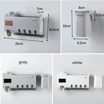 Automatinis Dantų pastos Dozatorius USB Įkrovimo LED Ultravioletinė Dantų Šepetėliu Sterilizer Vonios kambario Rinkinys, Šepetėlis Laikiklis Su 2 Puodeliai