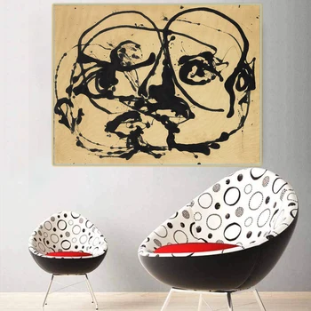 Citon Jackson Pollock《ribinio tipo asmenybės》Drobė Meno Aliejaus Tapybai Garsaus Kūrinio Plakato Nuotrauką Sienų Dekoras Namų Puošybai