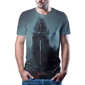 Nauja, T-shirt vyrų aukštos kokybės vyriškų marškinėlių kaukolė trumpas rankovės 3D simbolių spausdinimo vyrų T-shirt mados gražus T-shirt vyrai