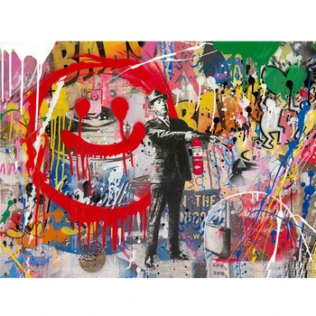 J. smegenų plovimas Meno Tapybos Drobės Banksy Grafiti Wall Street Art Plakatas ir Spausdina Sienos Nuotraukas Namų Kambarį Apdaila