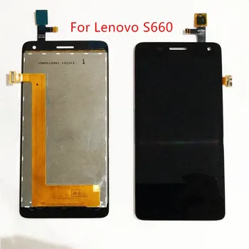 Lenovo S660 Jutiklinis Ekranas skaitmeninis keitiklis LCD Ekranas Surinkimas su laisvai įrankiai