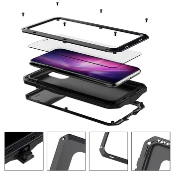 Mados 360 Visiškai Apsaugoti Metalo, Aliuminio, Telefono dėklas skirtas iPhone 11 XS MAX XR X 6, 6S 7 8 Plus atsparus smūgiams gaubtas, Skirtas 