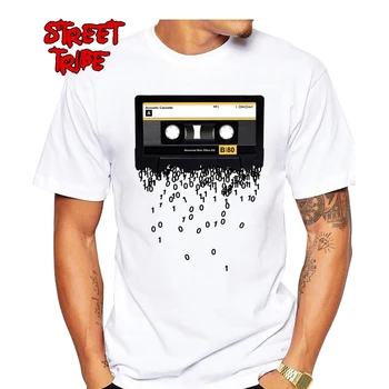 Naujausias Retro Kasetės Atspausdintas T-Shirt Vyrų 80-ųjų Muzika Mirties Kasetės Juostos Marškinėlius Dizaineris Muzikos Mylėtojas Drabužiai