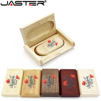 JASTER Aukštos Kokybės Mediniai Logotipą, Graviruoti Medienos USB Flash Drive 4GB 8GB 16GB 32GB 64GB vestuvių Dovana 
