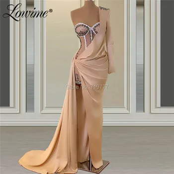 Vienos Pečių Vakaro Suknelės Chalatas De Soiree 2021 Kristalai Duobute Dubajus Arabų Garsenybių Suknelės Moterims Šalis Ilgai Prom Dress