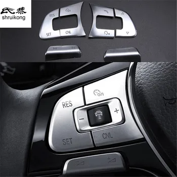 6pcs/daug automobilių lipdukai ABS Vairo mygtuką, dekoratyvinis dangtelis. 2016 m. 2017 m. VW Volkswagen Passat B8 Variantas GOLF Alltrack 7