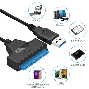 NGELON USB 3.0 SATA III Kabelis Sata į USB Adapteris usb c iki hdmi, vga, usb, c Parama 2.5 Colio Išorinis SSD HDD Kietasis Diskas