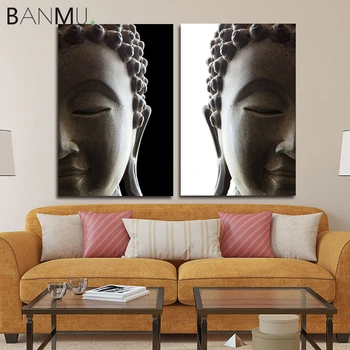 BANMU 2 Plokštės Religija ir Zen Drobės Paveikslai Spausdinti Budos Statula Plakatas Budistų Meno kūrinius, Namų Dekoro Miegamojo Puošmena