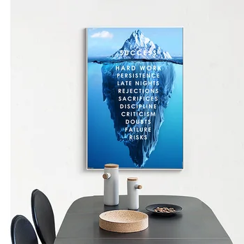 Iceberg Sėkmės Drobės Plakatas Kraštovaizdžio Motyvacijos Drobės Tapybos Sienos Meno Nuotrauką Namų Dekoro (be Rėmelio)