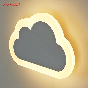 Šiuolaikinio gyvenimo kambario, vaikų miegamasis dekoro debesys sieniniai šviestuvai Akrilo&Geležies minimalistinio Sconce lempos AC85-265V Vaikų LED sieniniai šviestuvai