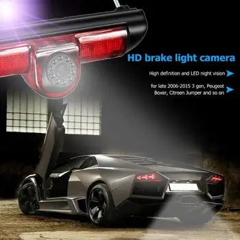 Automobilių 3rd Stabdžių Žibintas Galinio vaizdo Kamera IP68 Vandeniui LED Naktinio Matymo Kamera Citroen Jumper, Fiat Ducato Peugeot Boxer
