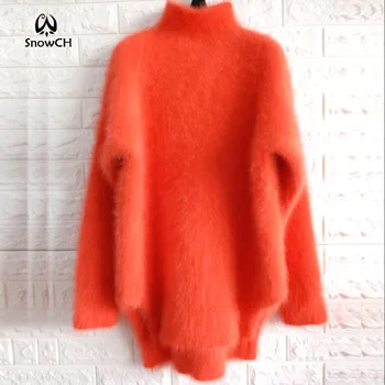 Nauja originali mink kašmyro megztinis moterims kašmyro megztinių audinės kailio golfo megztinis plius dydis S306