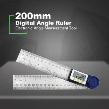 200mm Skaitmeninis Kampo Liniuote, Matlankiu Kampo Ieškiklis Nerūdijančio Plieno Inclinometer Goniometer Elektroninių Kampo Matavimo Įrankis