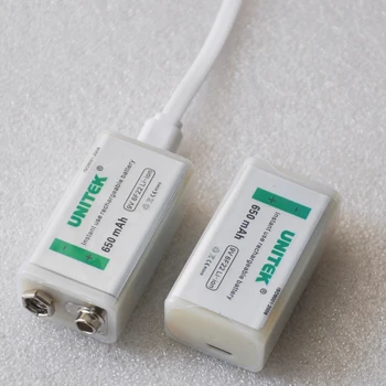 1-4PCS 9V USB įkrovimo baterija (akumuliatorius 650mAh 6F22 ličio jonų elemento mikrofonas, Gitara EQ dūmų signalizacijos universalus matuoklis multimetras