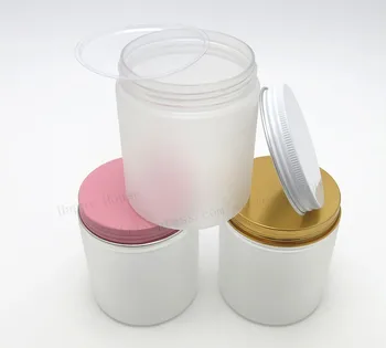 24pcs/daug 250g Aišku, birių Šalčio PET plastiko kosmetikos indeliai 250cc Sidabro dangteliai (balta/rožinė/gold) su sandarikliu
