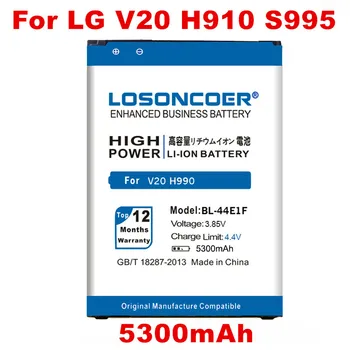 Top 5500mAh BL-45B1F Baterija LG V10 Baterija H961N F600 H900 H901 VS990 H968 H960 V10 K520 BL-44E1F už LG V20 F800 H990 H990