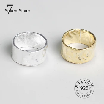 Nekilnojamojo 925 sterlingas sidabro piršto žiedai moterims, Madingų fine Jewelry atidarykite Reguliuojamas Antikvariniai Žiedai Anillos aukso spalvos