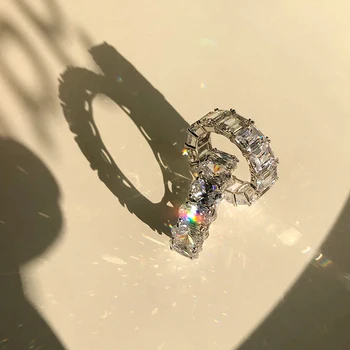 Kinel Karšto Amžinybės Pažadas AAA Cz Cirkonis Crystal Žiedą Sužadėtuvių Vestuvių Juostoje Žiedai Moterims, Vyrams Pirštu Šalies Mados Juvelyrika