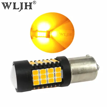 WLJH 2x Canbus Klaidų BAU15S 7507 PY21W 1156PY LED Lemputė Automobilio Posūkio Signalo Indikatorių Šviesos Indikatorius Šviesų Gintaro Geltonumo 9-30 v