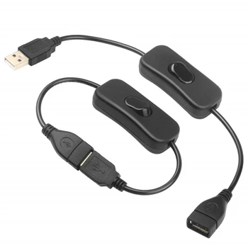 USB vyrų ir moterų pratęsimo laido su jungikliu, 5V universalus vairavimo diktofonas galios valdymo linija