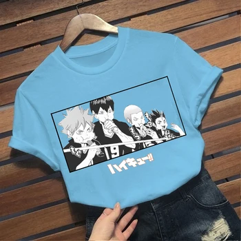 Kawaii Haikyuu Marškinėliai Vyrams Juokingas Vasaros Viršūnes Animacinių filmų Grafika Tees Harajuku Unisex Anime Karšto T-shirt Vyrai