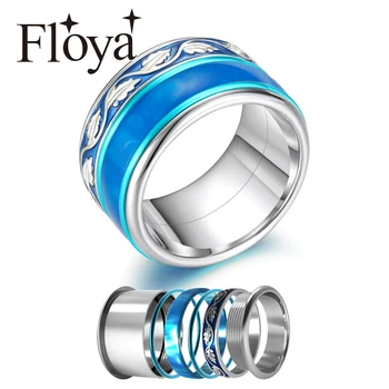Floya Keičiamais Žiedais, Moterų Arkties Simfoninis Juostos Žiedas, Nerūdijančio Plieno, Surinkimo Amžinybę Lapų Priedai Hoopas Vidinis Žiedas