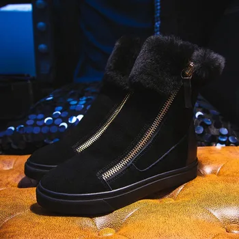 REAVE KATĖ Nauji Žieminiai batai natūralios odos zomšiniai Sniego Batai Šilti kailiniai, suapvalinti tne pusėje užtrauktukas batai Falt kulniukai vaikščiojimo batai