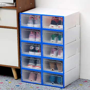 10Pc skaidrus, batų dėžės sutirštės skaidri apsauga nuo dulkių batų saugojimo dėžutė canbe sukrauti derinys batų spintoje batų organizatorius
